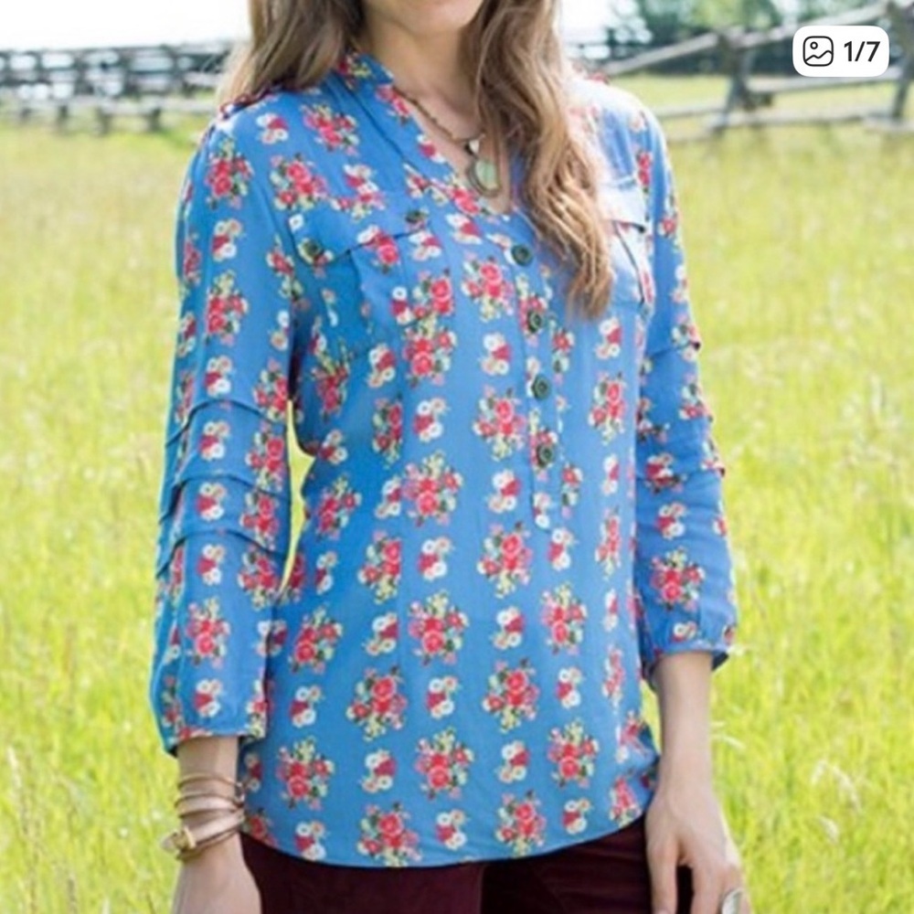Matilda Jane Blue Floral Blouse